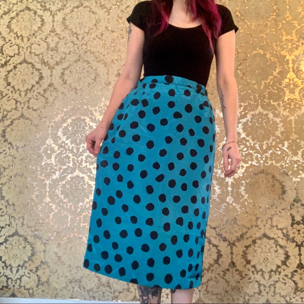 VTG 1980's Polka Dot Pencil Skirt